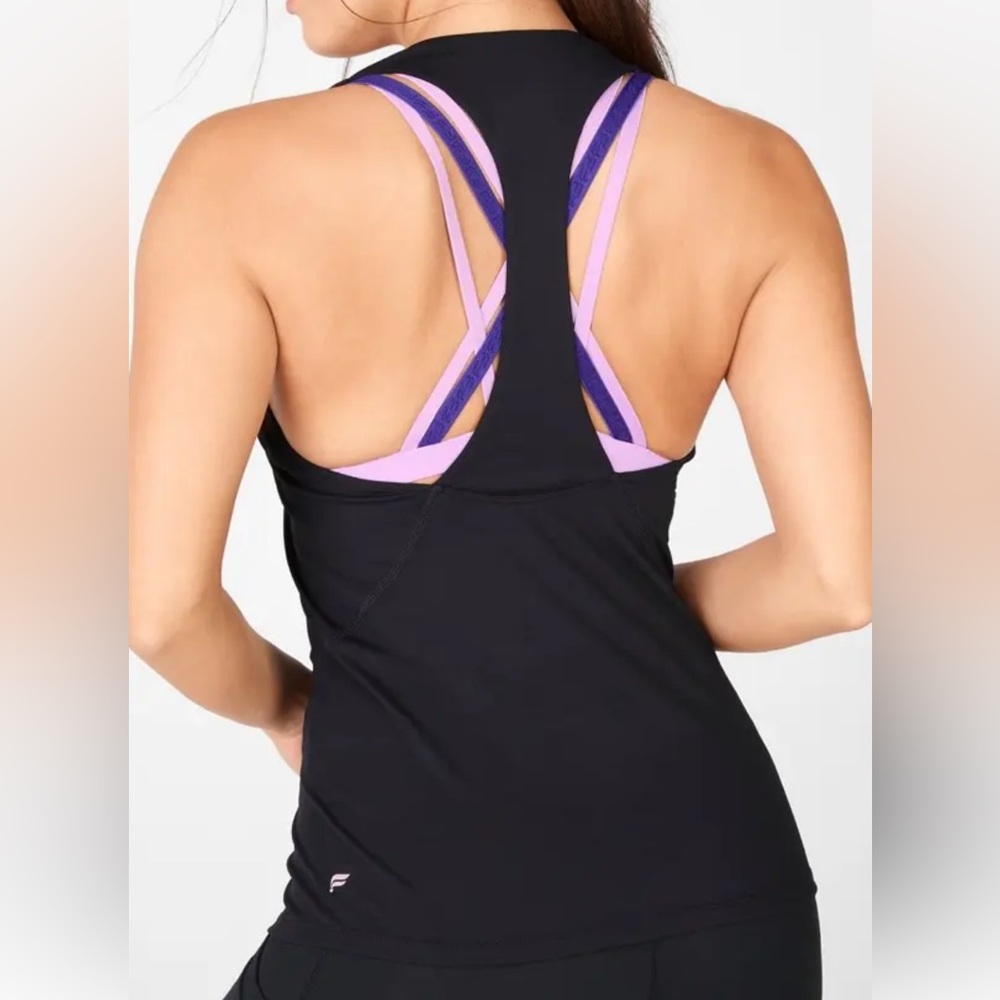 Fabletics Womens Kessler Built In Bra Strappy Stretch Tank Top